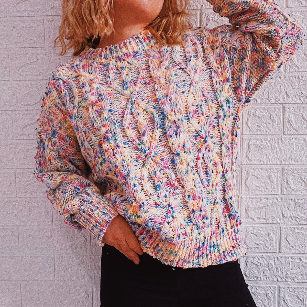 Damen Grobstrickpullover Bunt Norvielle