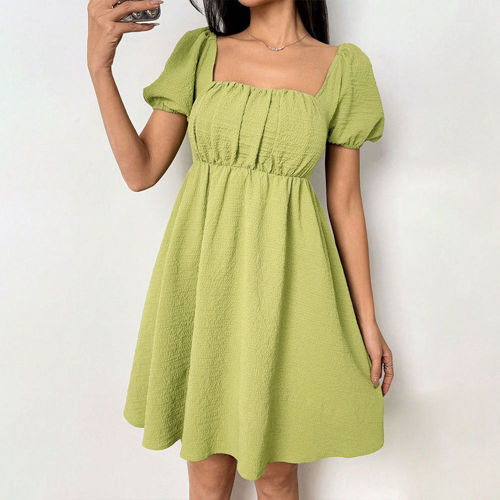 Damen Sommerkleid Off-Shoulder Puffärmel Seitenschlitz Norvielle