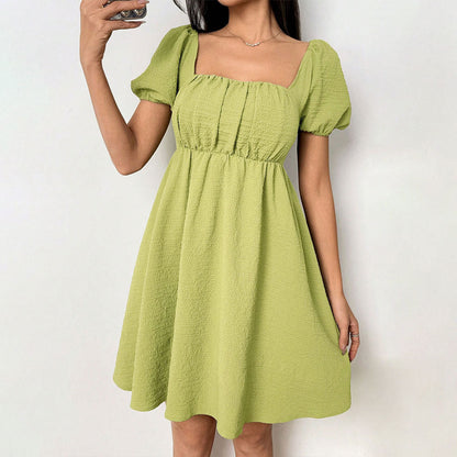 Damen Sommerkleid Off-Shoulder Puffärmel Seitenschlitz Norvielle
