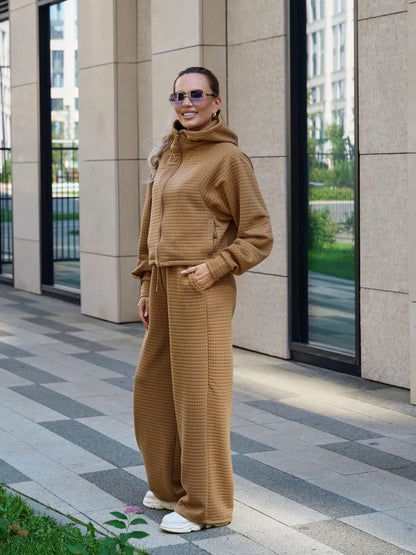 Damen Kapuzenpullover Weite Hosenanzug Bequem Norvielle
