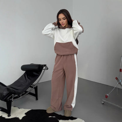 Damen Fleece Set Mit Abgesetzten Details Norvielle