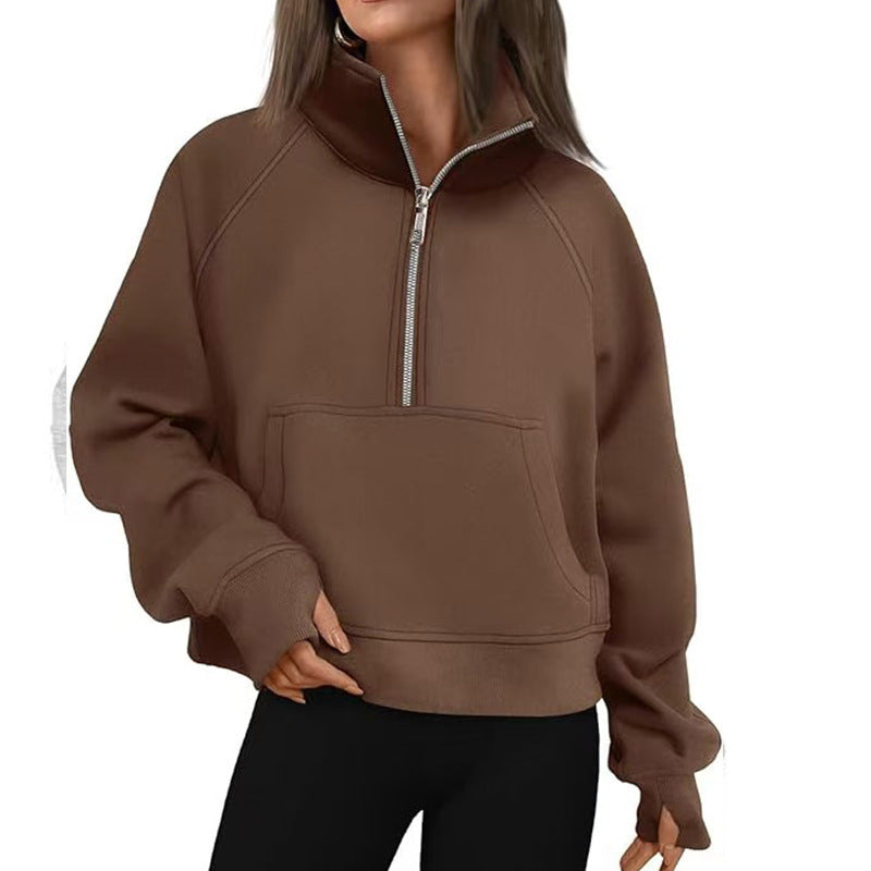 Damen Hoodie Hochkragen Sportlich Norvielle