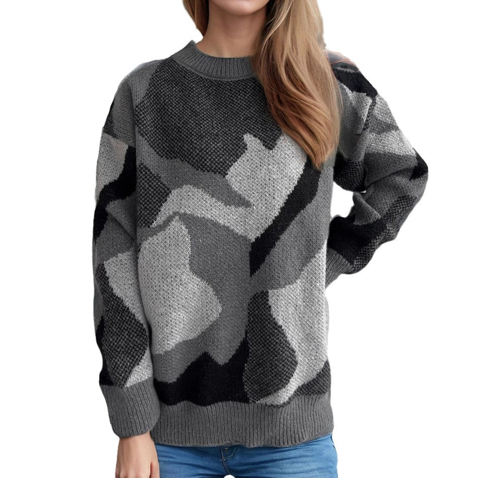 Damen Pullover Lässiger Schnitt Expressives Muster Norvielle