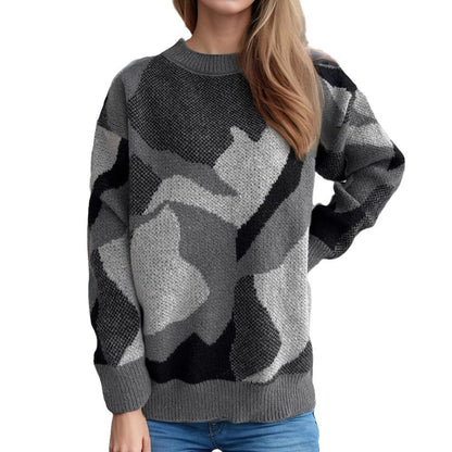 Damen Pullover Lässiger Schnitt Expressives Muster Norvielle