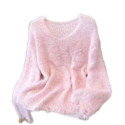 Damen Pullover Kuscheliger Floralmuster Norvielle