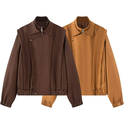 Damen Übergangsjacke Asymmetrisch Bequem