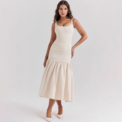Elegantes Damen Maxikleid Rüschen