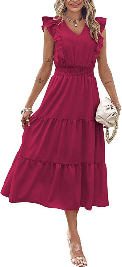 Damen Langarm-Kleid mit Volumenrock Norvielle
