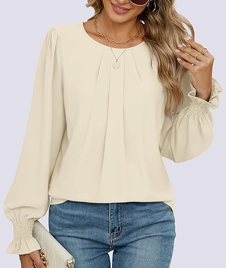 Damen Bluse Puffärmel Norvielle Elegantes Design