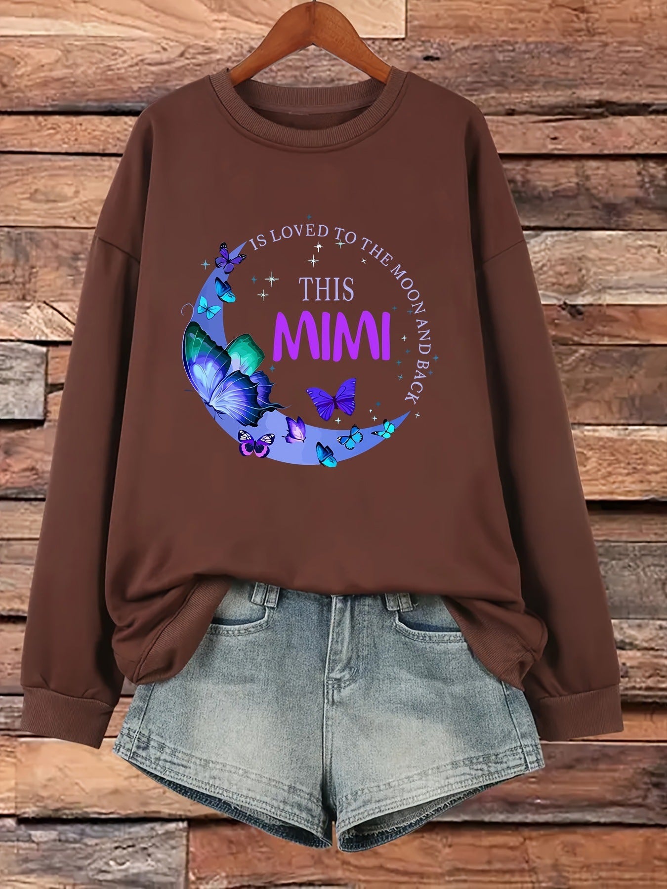 Damen Sweatshirt Grafikdesign Baumwolle