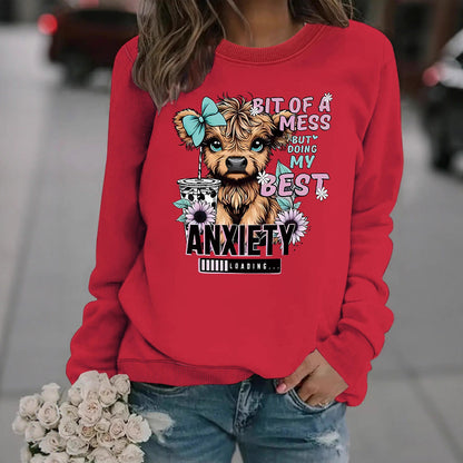 Damen Sweatshirt Hundedesign Motiv Weich