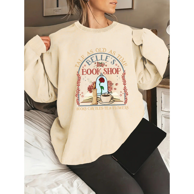 Damen Sweatshirt Buchladen-Motiv Norvielle