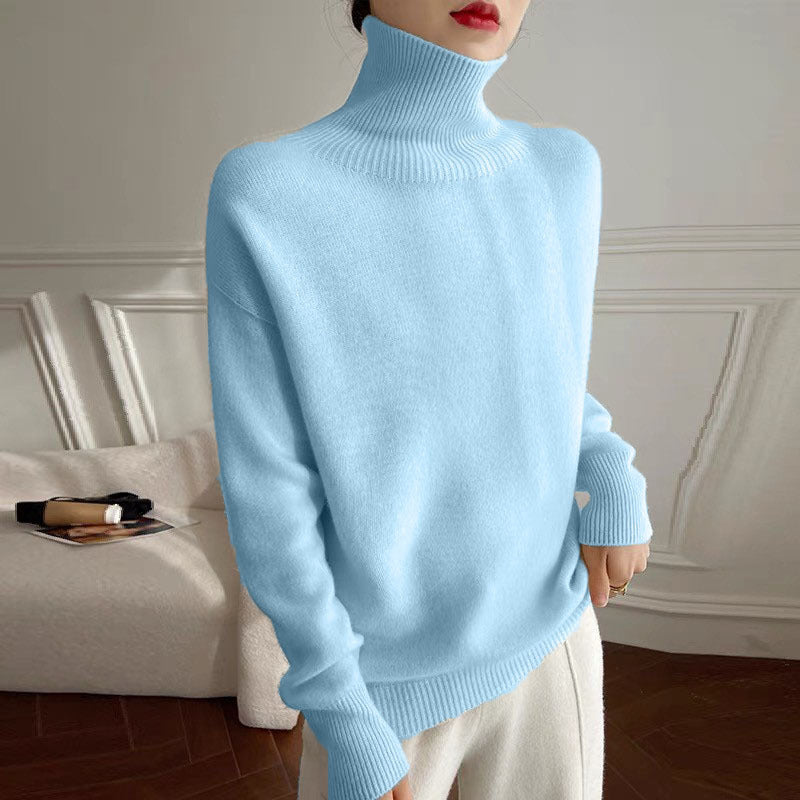 Damen Kaschmir Rollkragenpullover Weitschnitt Elegantes Norvielle
