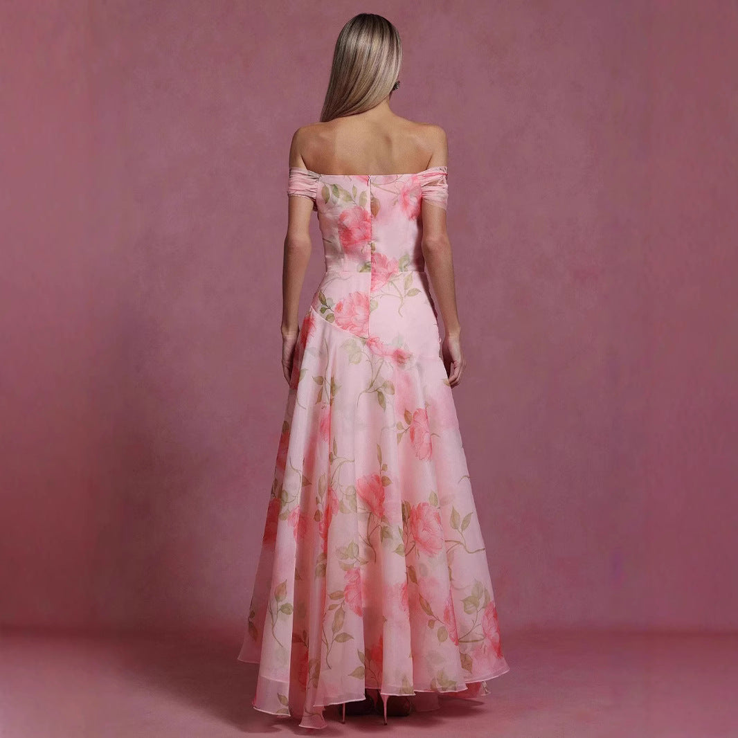 Damen Maxikleid Blumenmuster Fließend Elegant Norvielle