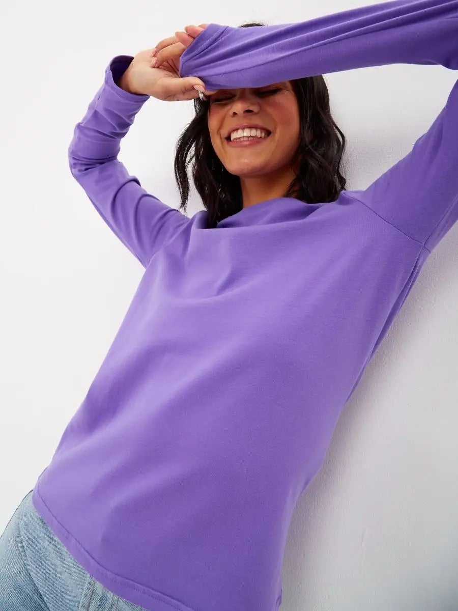 Damen Langarmshirt Körperbetonter Schnitt Norvielle