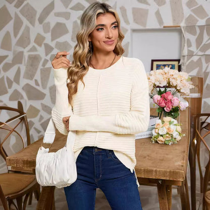 Damen Strickpullover Rippstruktur Lässiger Schnitt - Norvielle