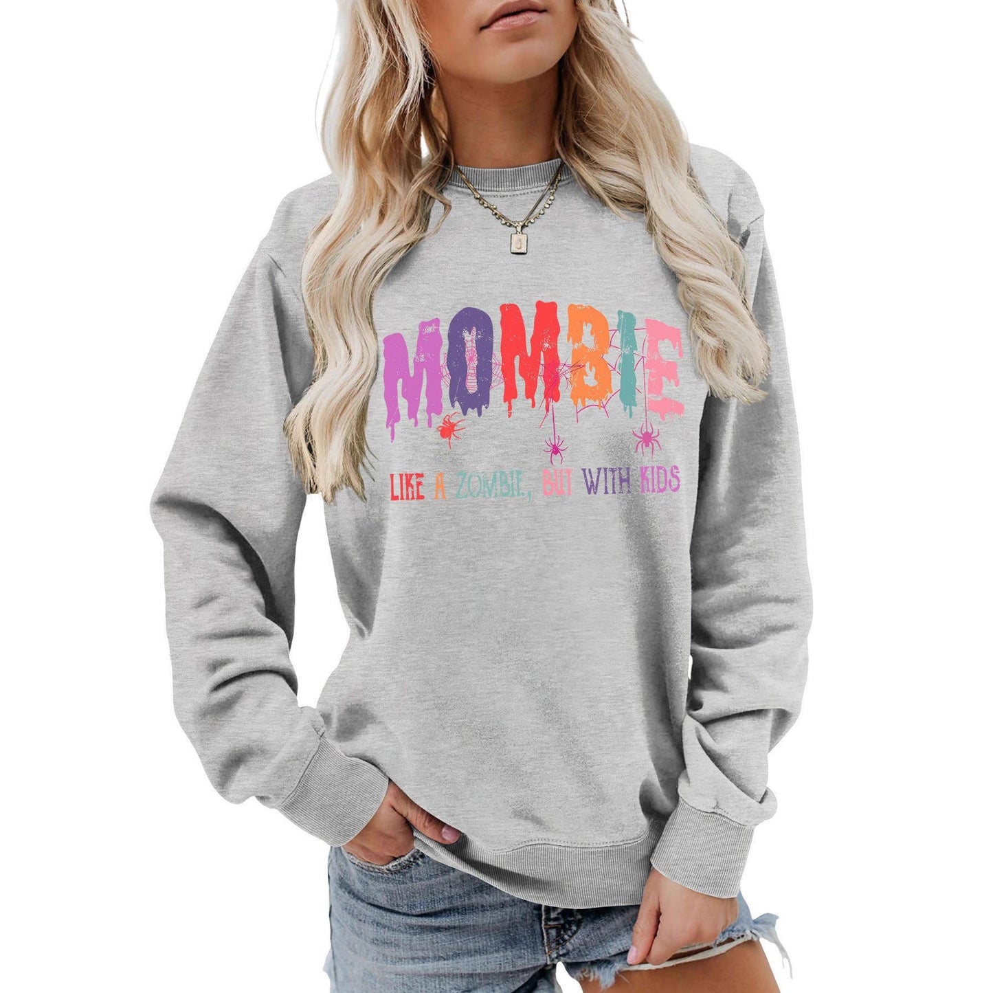Damen Sweatshirt Zombie Motiv Norvielle