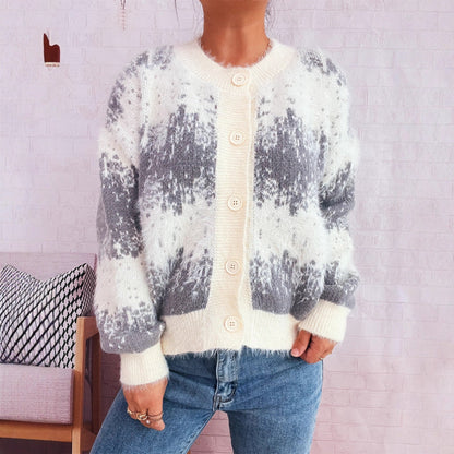 Damen Strickjacke Farbenfrohes Muster Norvielle
