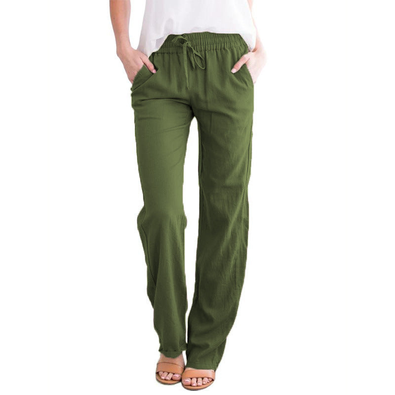 Damen Weite Hose Elastischer Bund Bequem