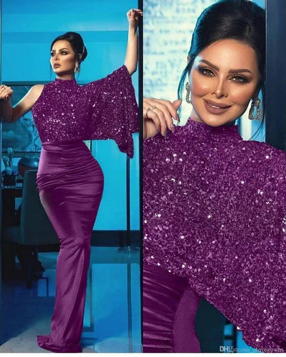 Damen Abendkleid Schimmerndes Oberteil Eleganter Schnitt Norvielle