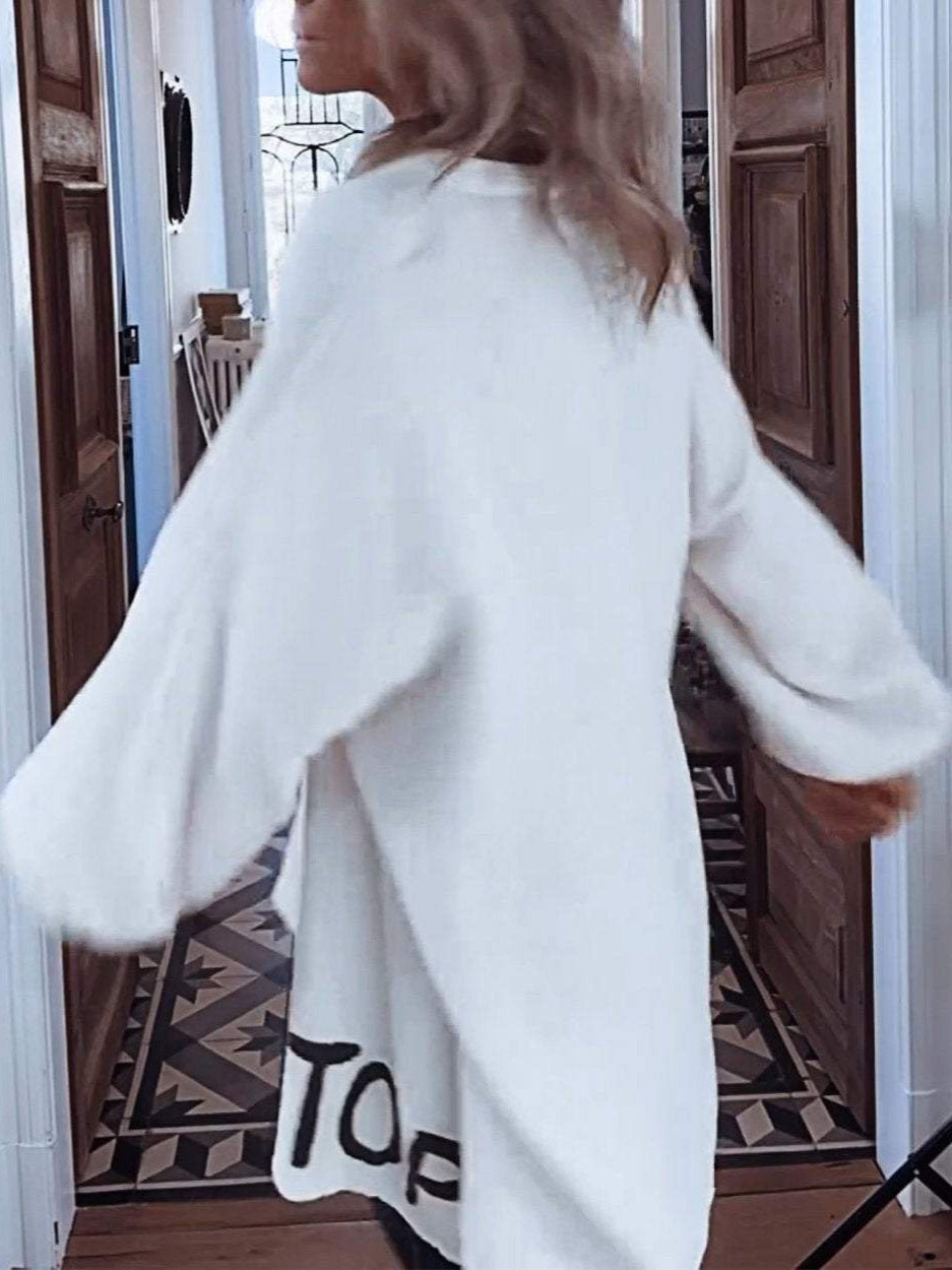 Damen Oversize-Shirt V-Ausschnitt Voluminöse Ärmel Norvielle