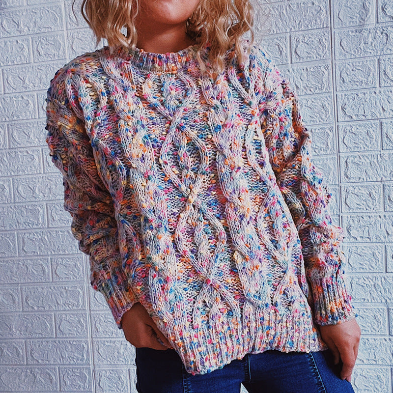 Damen Grobstrickpullover Bunt Norvielle