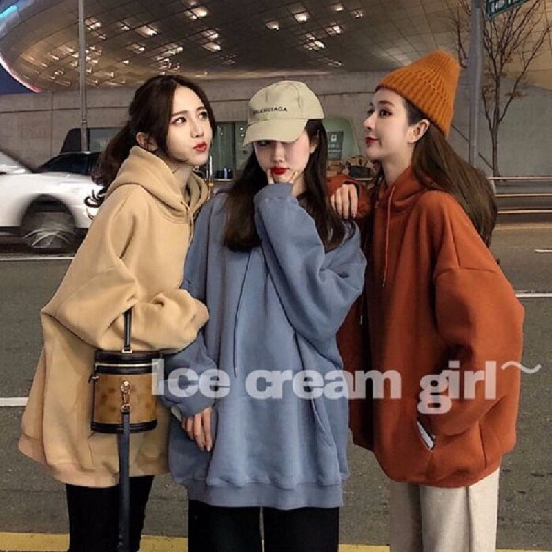 Damen Oversized-Hoodie Kuschelig Hochkragen Kängurutaschen Norvielle - Norvielle