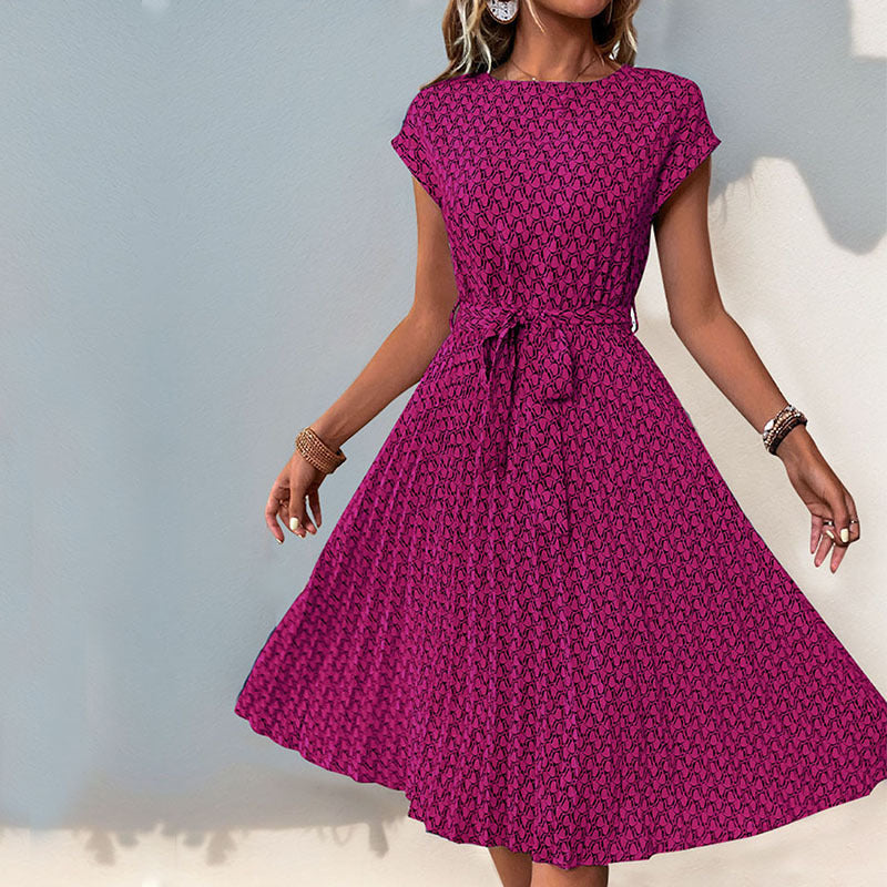 Damen Midikleid Asymmetrischer Saum Dekorativer Gürtel Norvielle