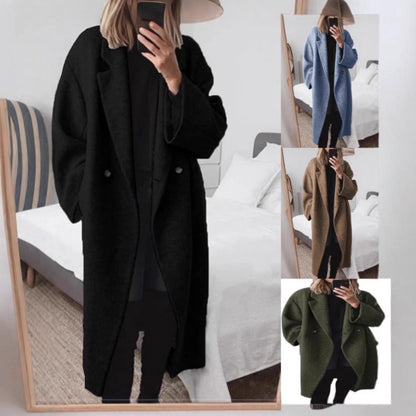 Damen Wollmantel Oversized Klassisches Revers Norvielle - Norvielle