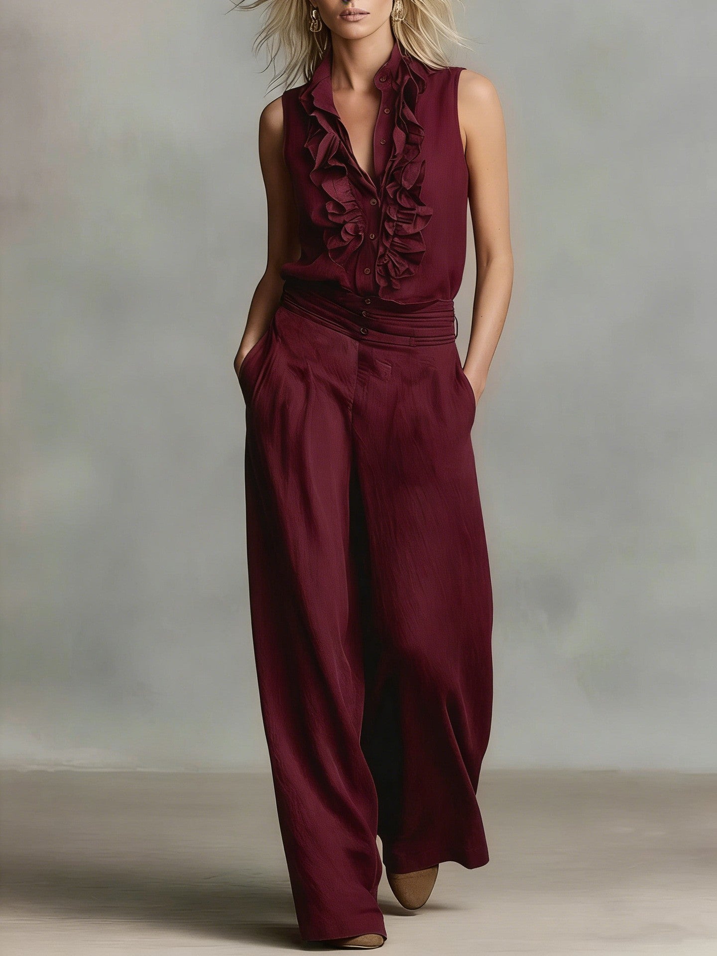 Damen Bluse mit Rüschendetails Klassischer Kragen Elegantes Design