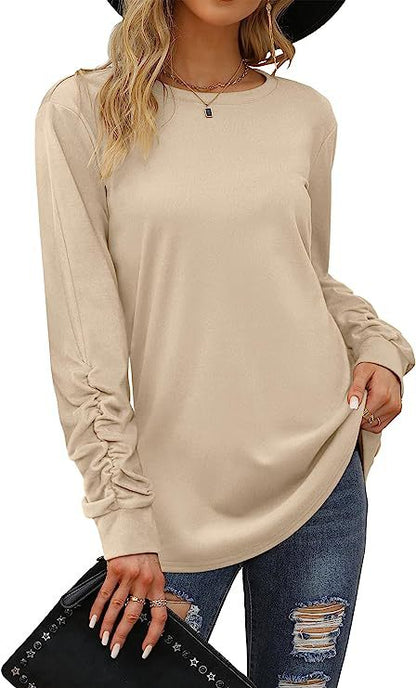 Damen Langarmshirt Weicher Baumwollmix Norvielle