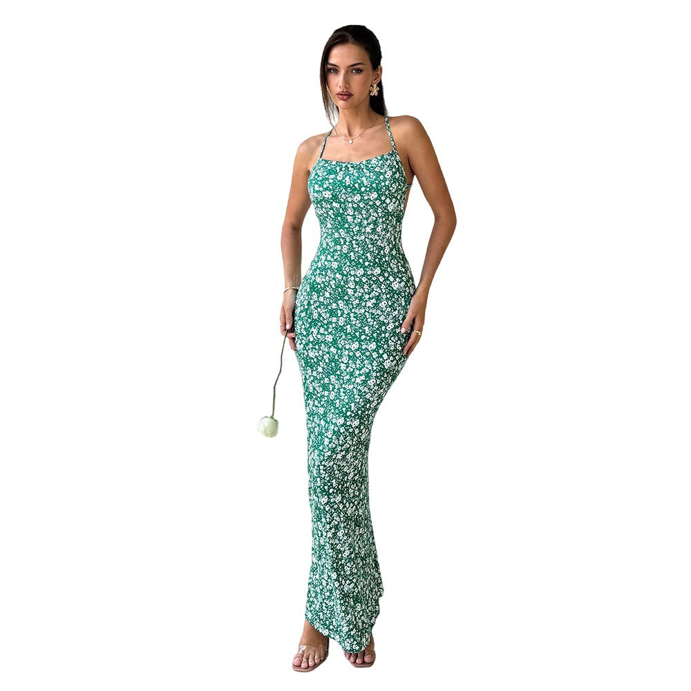 Damen Maxikleid Verstellbare Träger Floraler Druck Norvielle