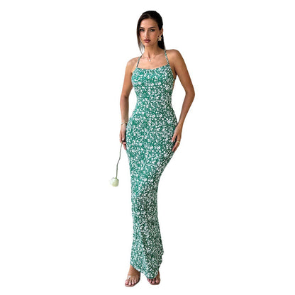 Damen Maxikleid Verstellbare Träger Floraler Druck Norvielle