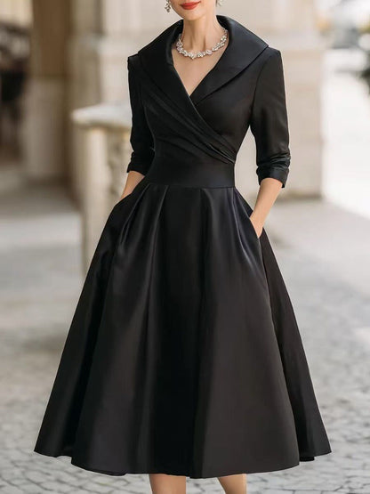 Damen Wickelkleid mit Schößchen und Taschen Norvielle