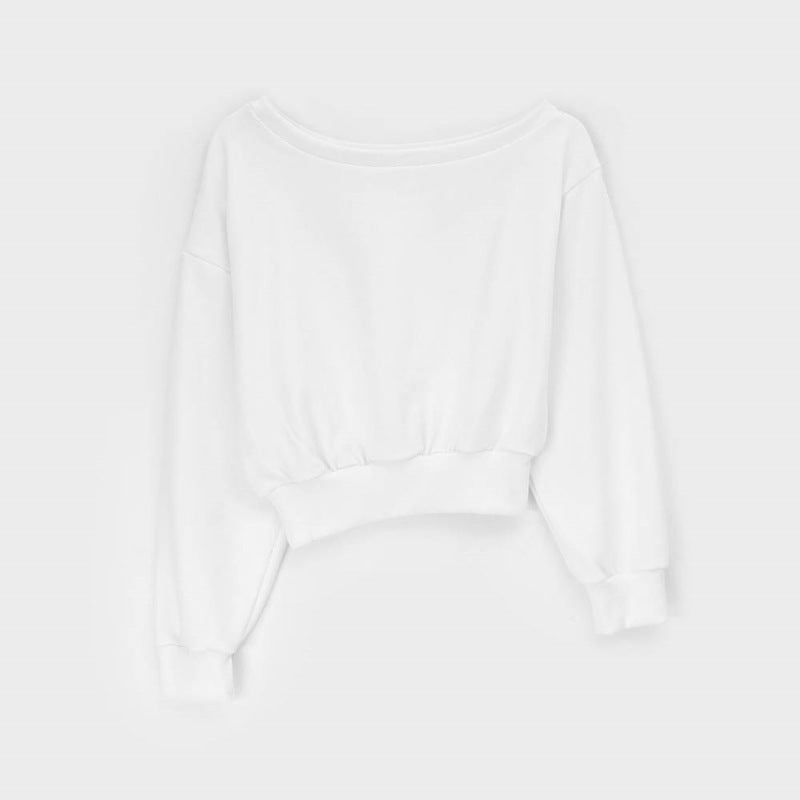 Damen Pullover Asymmetrischer Ausschnitt Norvielle