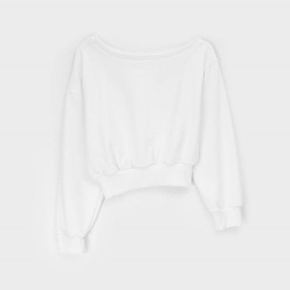 Damen Pullover Asymmetrischer Ausschnitt Norvielle