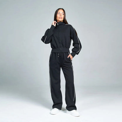 Damen Sportanzug Stehkragen Weite Hose Norvielle