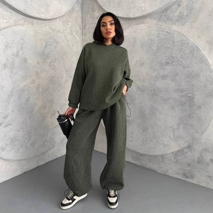 Damen Hoodie Jogginghose Set Baumwolle Bequem Norvielle - Norvielle