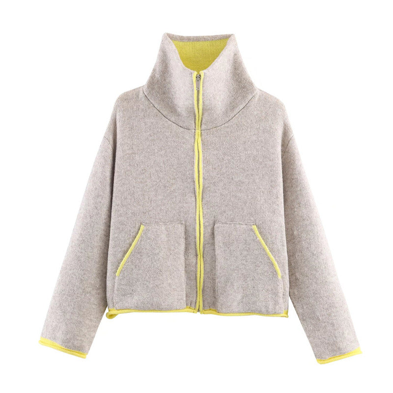 Damen Fleecejacke Oversized mit Kragen und Taschen Norvielle