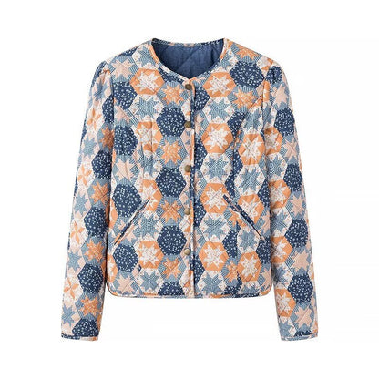 Damen Steppjacke Floralmuster Praktische Taschen Norvielle