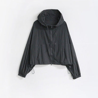 Damen Sportjacke Cropped Verstellbarer Kordelzug Norvielle