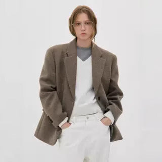 Damen Oversize Wollblazer Klassisch Norvielle - Norvielle