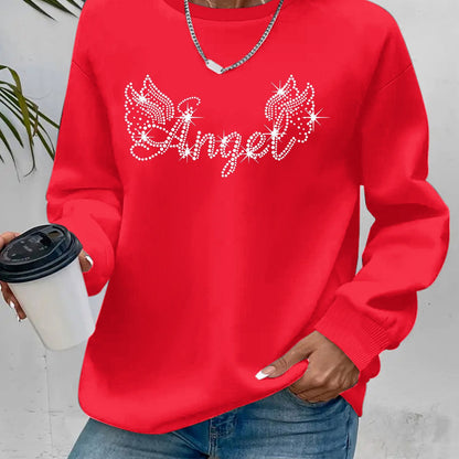 Damen Sweatshirt Glitzernd Lässig Norvielle