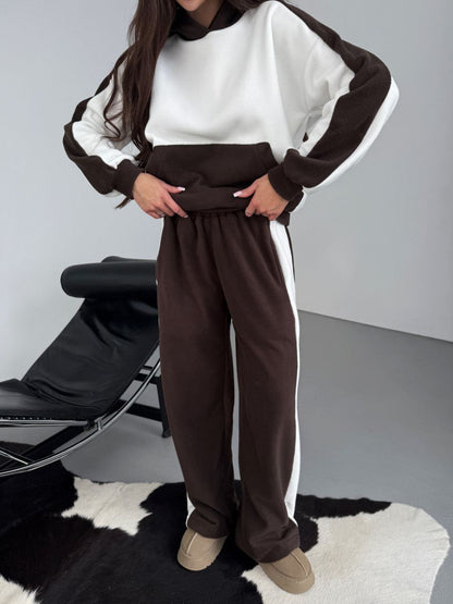 Damen Fleece Set Mit Abgesetzten Details Norvielle