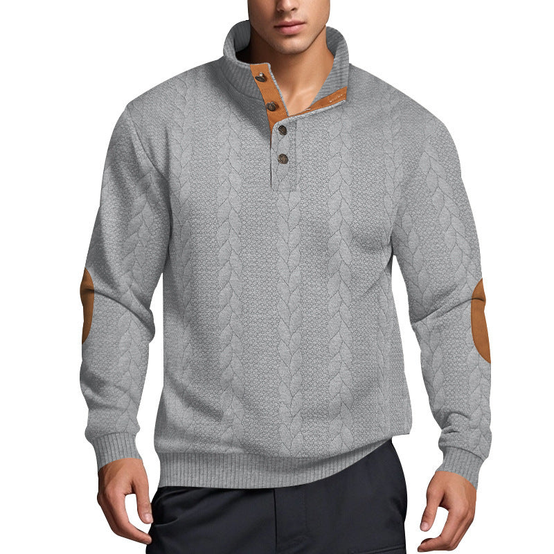 Herren Strickpullover Hochkragen Muster
