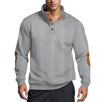 Herren Strickpullover Hochkragen Muster