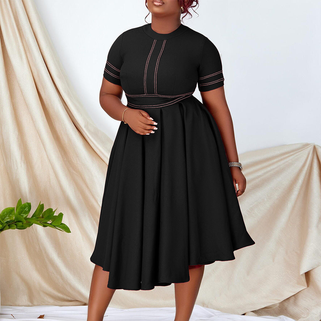 Damen Midikleid feine Taillierung schwingender Rock Norvielle - Norvielle