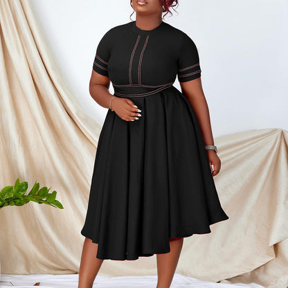 Damen Midikleid feine Taillierung schwingender Rock Norvielle - Norvielle