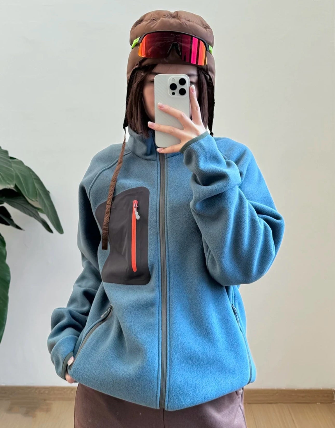 Damen Fleecejacke Norvielle Mit Taschen Hocher Kragen