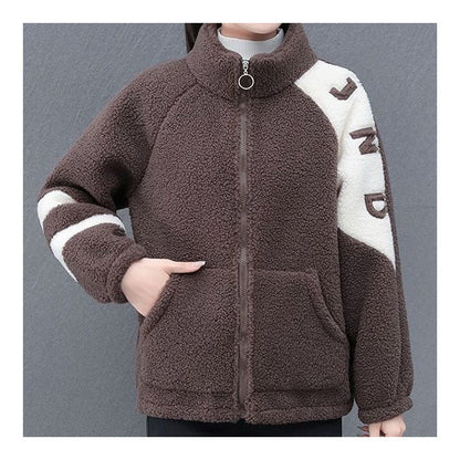 Damen Fleecejacke Hochkragen Seitentaschen Norvielle
